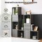 Costway Bookshelf Free Combination Bookcase Storage Organizer Display Shelf Gray